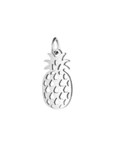 Silberner Ananas Charm Anhänger aus Edelstahl – tropischer Schmuck